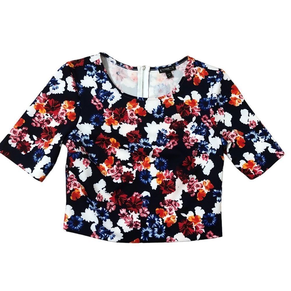 Express Floral Print Crop Top Sz XS